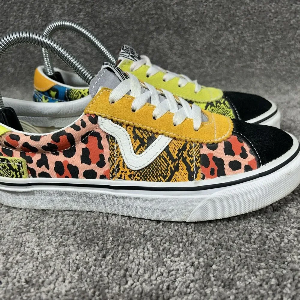 Vans Era Patch Work Women’s Size 7 Leopard Snake Print Skate Shoes Used